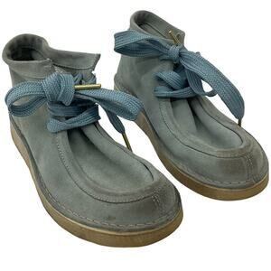 Women's Blue Suede Ankle Boots